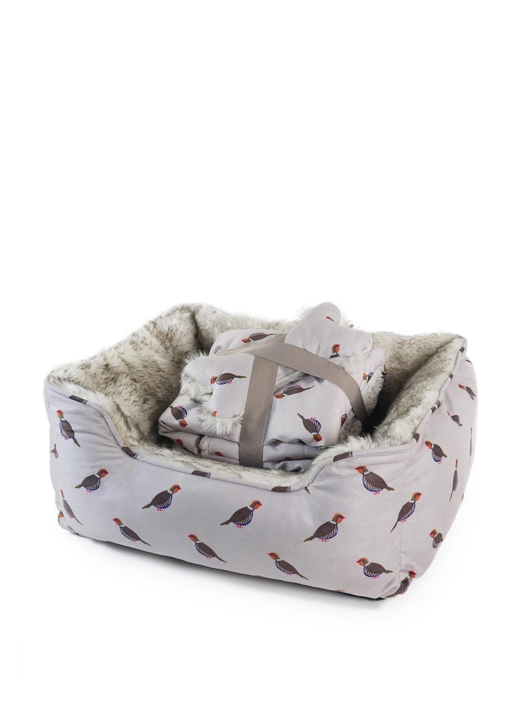 Rosewood Grey Small Pheasant Print Bundle Dog Bedding Set - Image 2 of 4