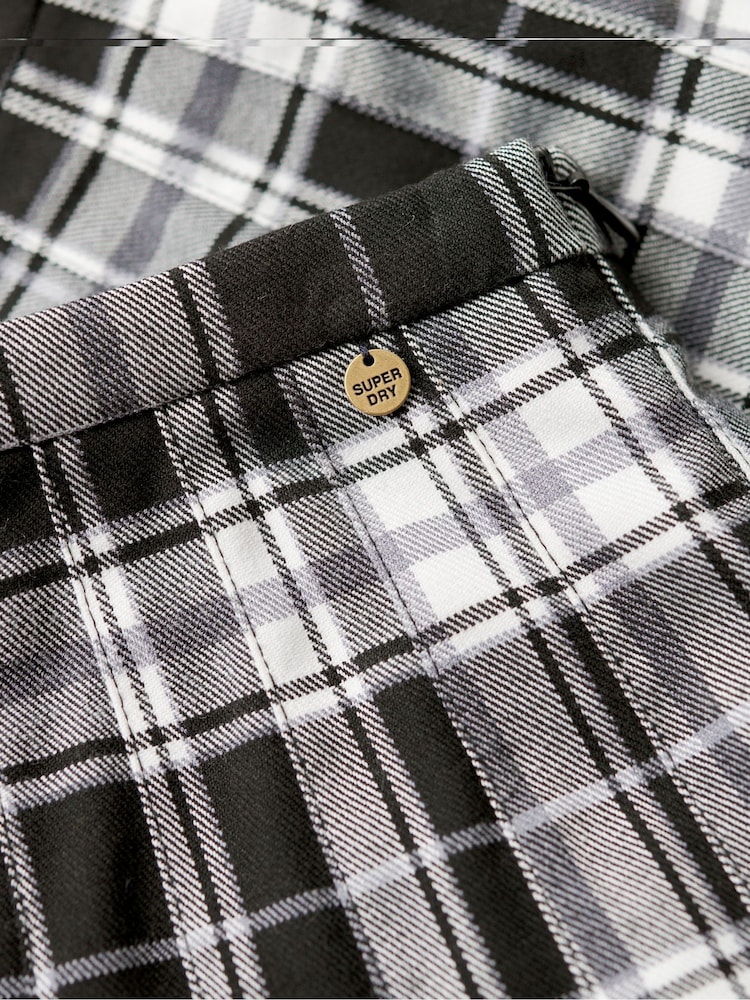 Superdry Black Vintage Check Pleated Mini Skirt - Image 6 of 6 Superdry Black Vintage Check Pleated Mini Skirt - Image 6 of 6