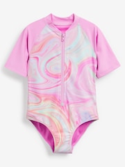 Pink Short Sleeved Swimsuit (3-16yrs) - Image 4 of 7