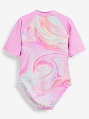 Pink Short Sleeved Swimsuit (3-16yrs) - Image 5 of 7