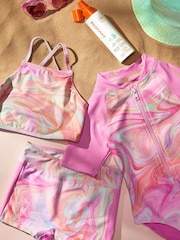 Pink Short Sleeved Swimsuit (3-16yrs) - Image 7 of 7