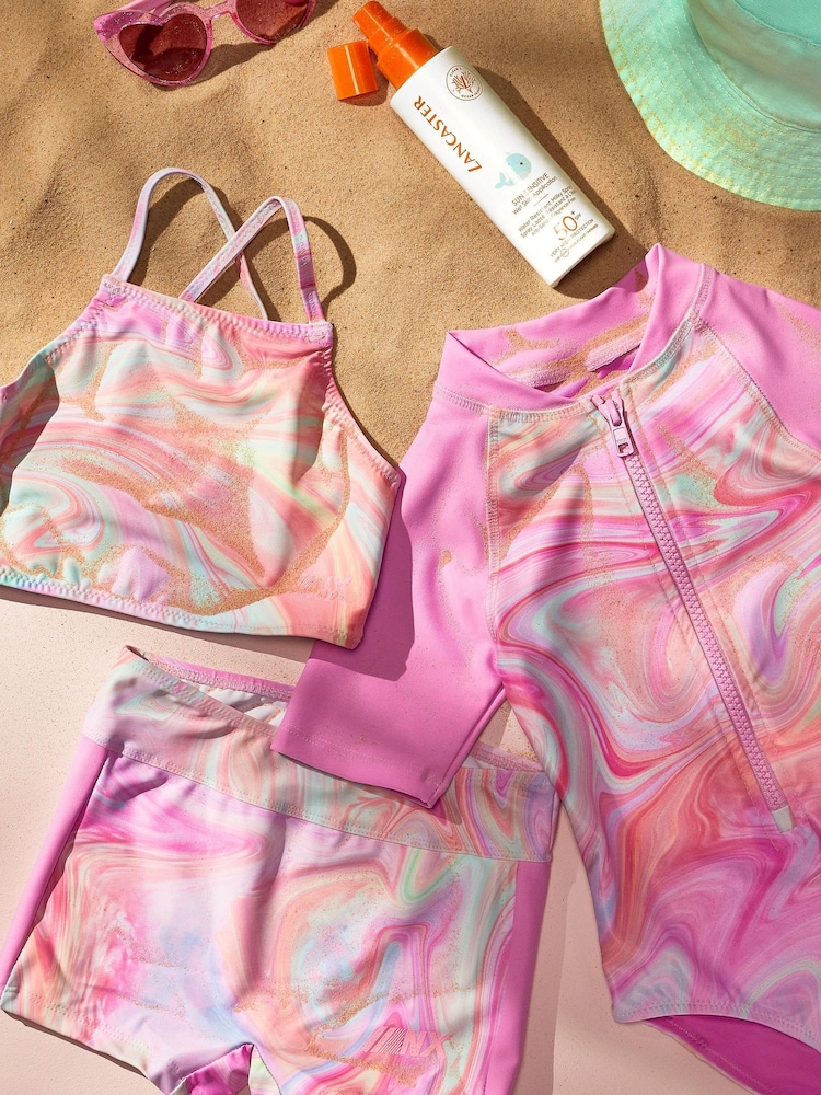 Pink Short Sleeved Swimsuit (3-16yrs) - Image 7 of 7