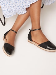 Black Closed Toe Ankle Strap Espadrille Shoes - Image 2 of 7