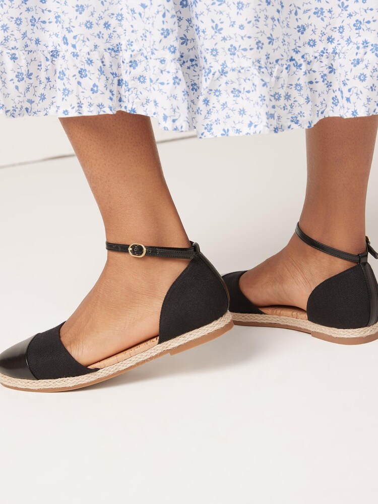 Buy Black Closed Toe Ankle Strap Espadrille Shoes from Next Luxembourg