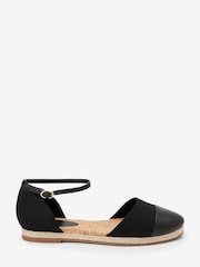 Black Closed Toe Ankle Strap Espadrille Shoes - Image 4 of 7