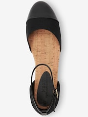 Black Closed Toe Ankle Strap Espadrille Shoes - Image 6 of 7
