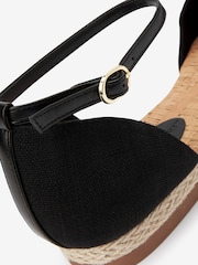 Black Closed Toe Ankle Strap Espadrille Shoes - Image 7 of 7