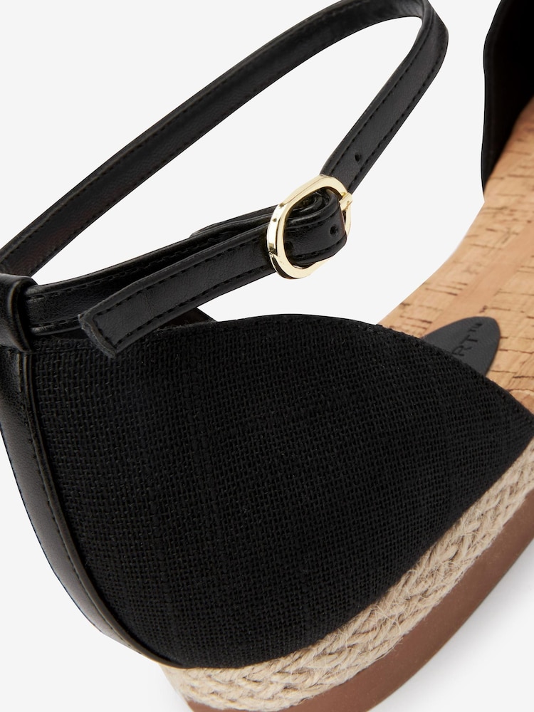 Black Closed Toe Ankle Strap Espadrille Shoes - Image 7 of 7