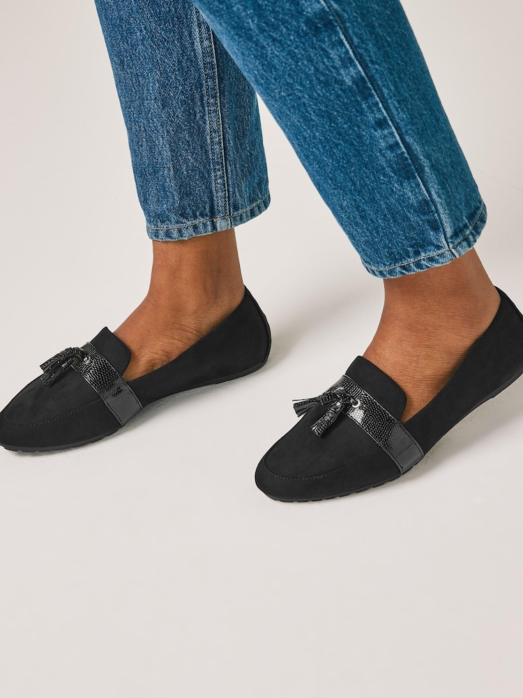 Schwarz, Materialmischung - Forever Comfort® Tasselloafer mit Profilsohle - Bild 1 von 7 Schwarz, Materialmischung - Forever Comfort® Tasselloafer mit Profilsohle - Bild 1 von 7