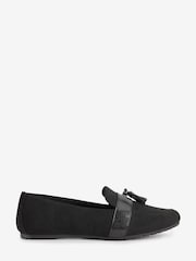 Black Material Mix Regular/Wide Fit Forever Comfort® Cleated Tassel Loafers - Image 4 of 7