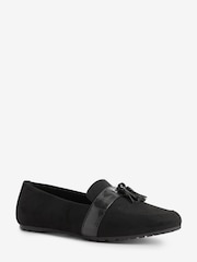 Black Material Mix Regular/Wide Fit Forever Comfort® Cleated Tassel Loafers - Image 5 of 7