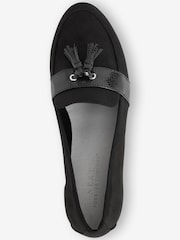 Black Material Mix Regular/Wide Fit Forever Comfort® Cleated Tassel Loafers - Image 6 of 7