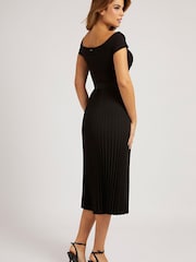Guess Erynn Short Sleeve Pleated Midi Dress - Image 2 of 4