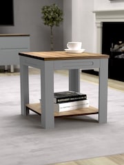 AVF Grey Whitesands Rustic Wood Effect Side Table - Image 1 of 5