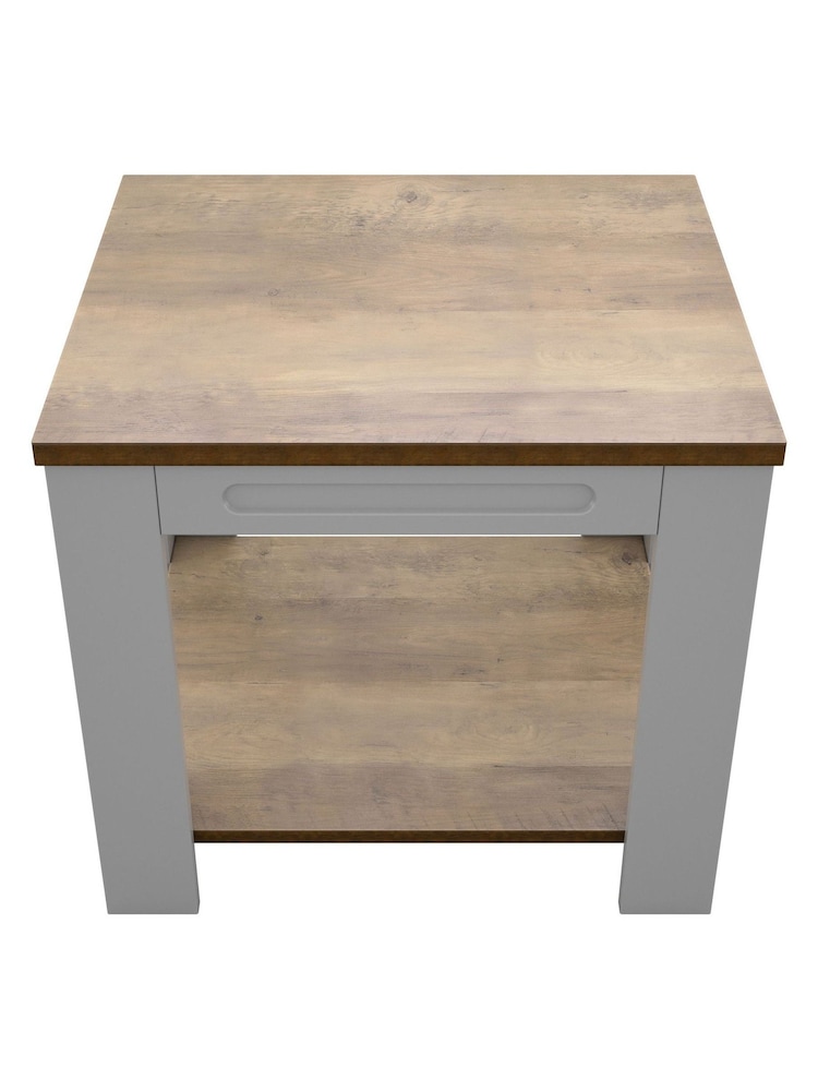 AVF Grey Whitesands Rustic Wood Effect Side Table - Image 2 of 5