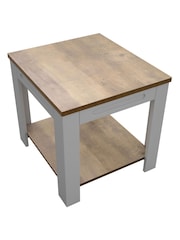 AVF Grey Whitesands Rustic Wood Effect Side Table - Image 3 of 5