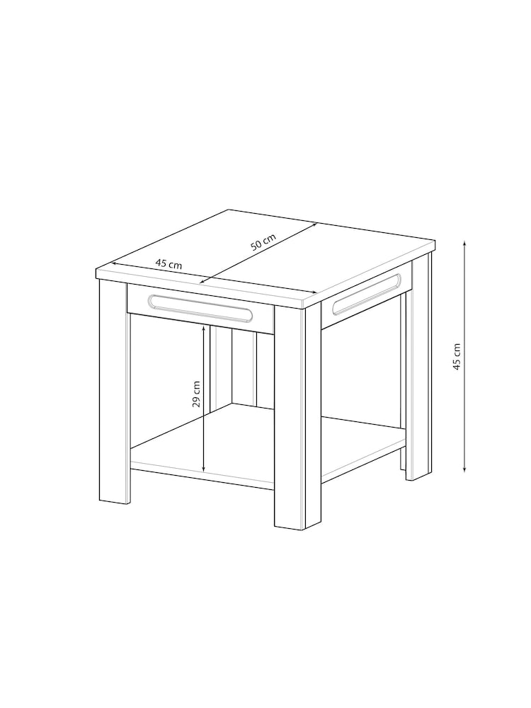 AVF Grey Whitesands Rustic Wood Effect Side Table - Image 5 of 5