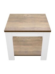 AVF White Whitesands Rustic Wood Effect Side Table - Image 2 of 5