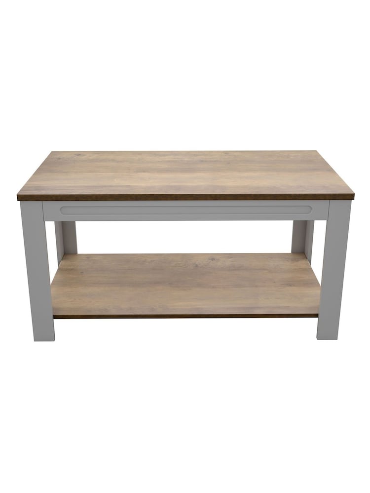 AVF Grey Whitesands Rustic Wood Effect Coffee Table - Image 2 of 5