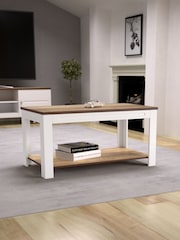 AVF White Whitesands Rustic Wood Effect Coffee Table - Image 1 of 5