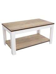 AVF White Whitesands Rustic Wood Effect Coffee Table - Image 3 of 5