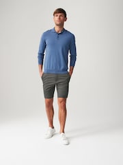 Charcoal Grey Skinny Fit Stretch Chinos Shorts - Image 3 of 6