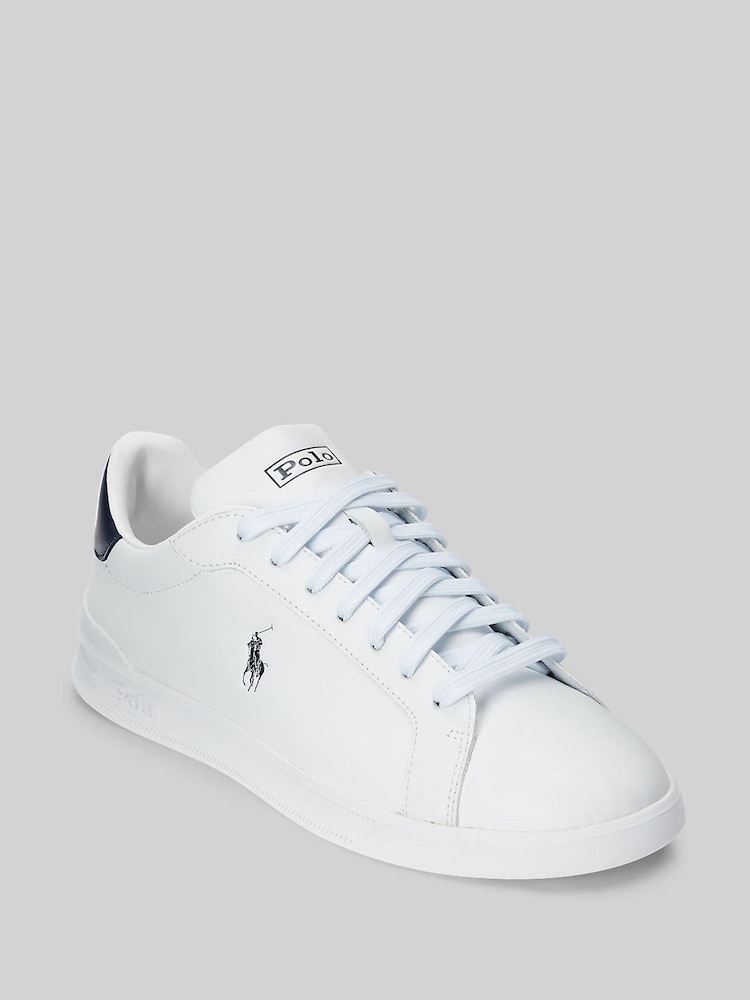 Polo Ralph Lauren White/Blue Leather Heritage Court II Trainers - Image 3 of 6