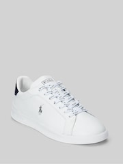 Polo Ralph Lauren White/Blue Leather Heritage Court II Trainers - Image 4 of 6