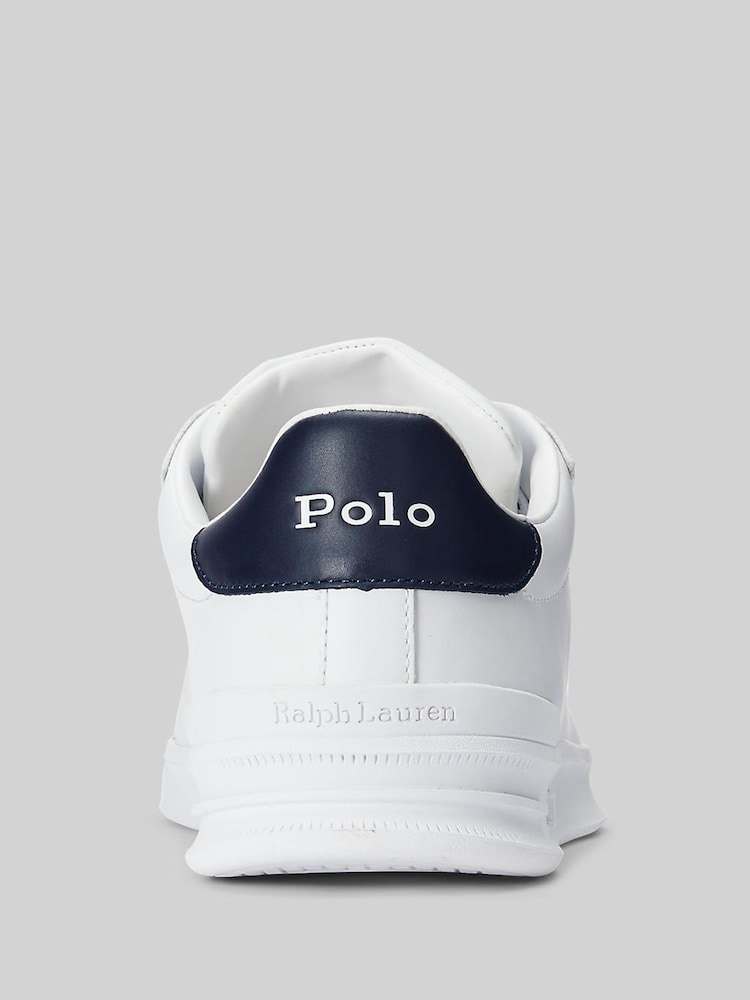 Polo Ralph Lauren White/Blue Leather Heritage Court II Trainers - Image 6 of 6