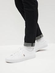 Polo Ralph Lauren White Longwood Leather Trainers - Image 1 of 6