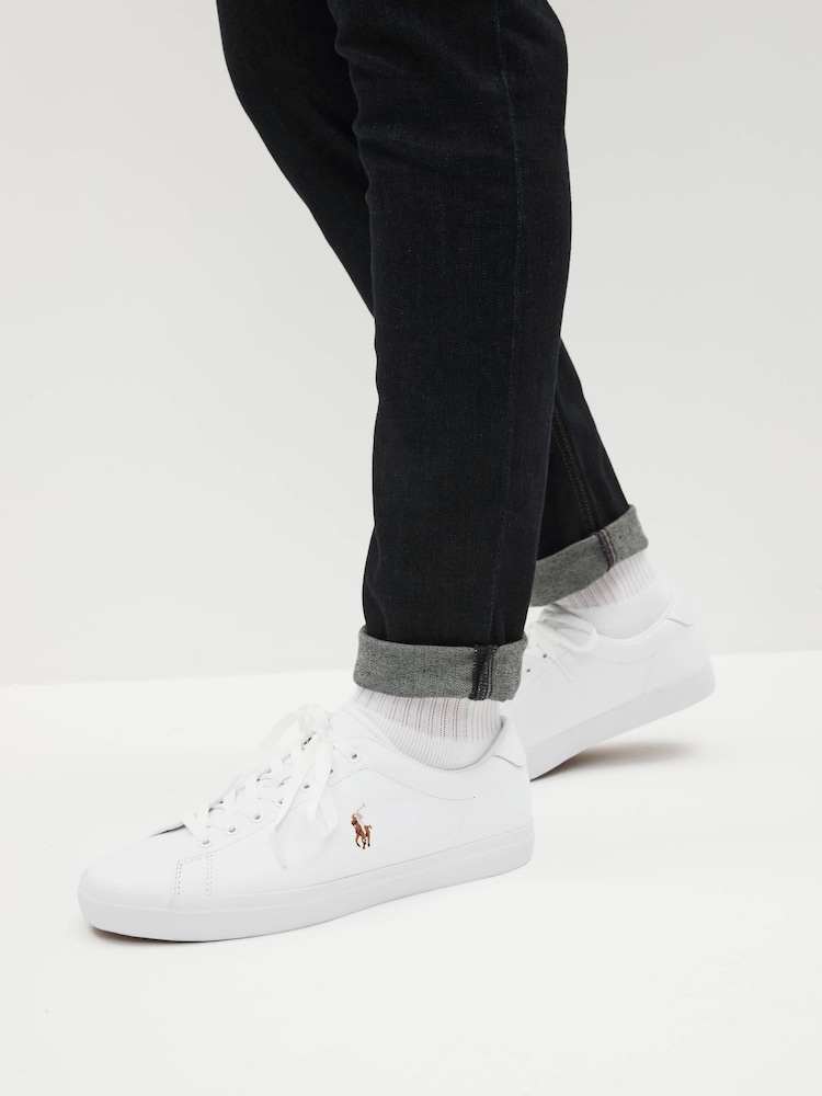 Polo Ralph Lauren White Longwood Leather Trainers - Image 1 of 6