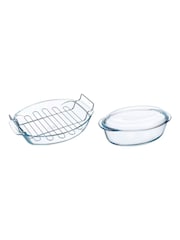 Pyrex Set of 2 Clear Roasting Set - Image 1 of 3