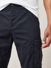 Navy Blue Next Authentic Stretch Cotton Blend Slim Fit Cargo Trousers - Image 3 of 7