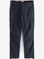 Navy Blue Next Authentic Stretch Cotton Blend Slim Fit Cargo Trousers - Image 5 of 7