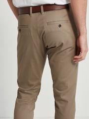 Stone Straight Fit Printed Belted Soft Touch Chino Trousers - Image 11 of 11