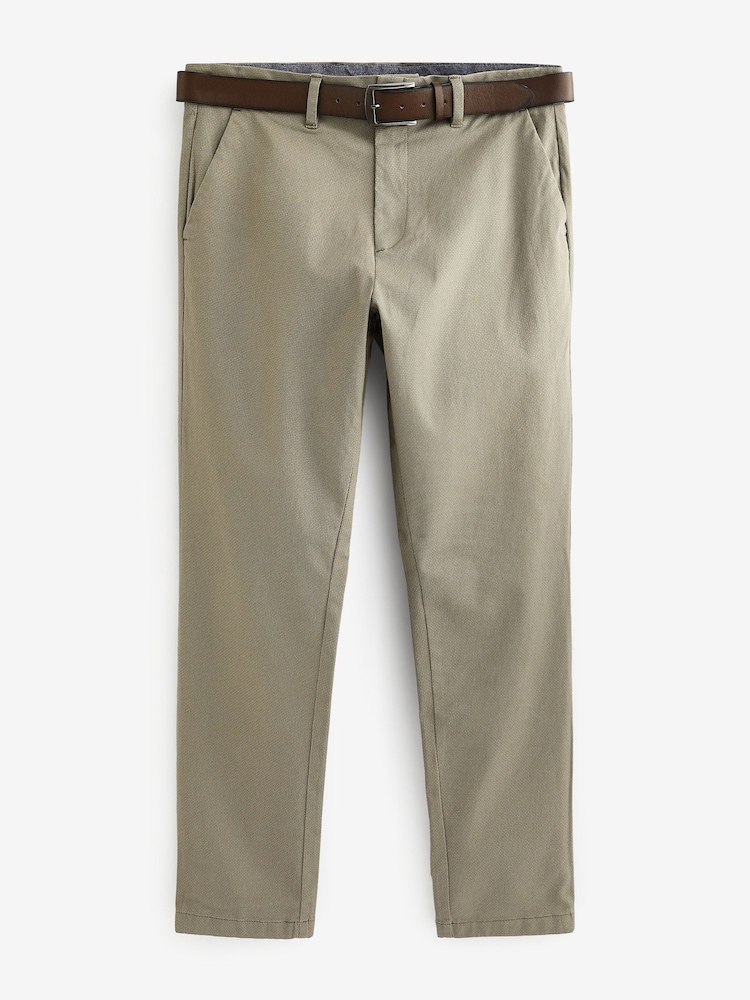 Pierre - Ajustement droit - Pantalon chino doux imprimé à ceinture - Image 5 of 6