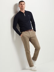 Stone Straight Fit Printed Belted Soft Touch Chino Trousers - Image 7 of 11