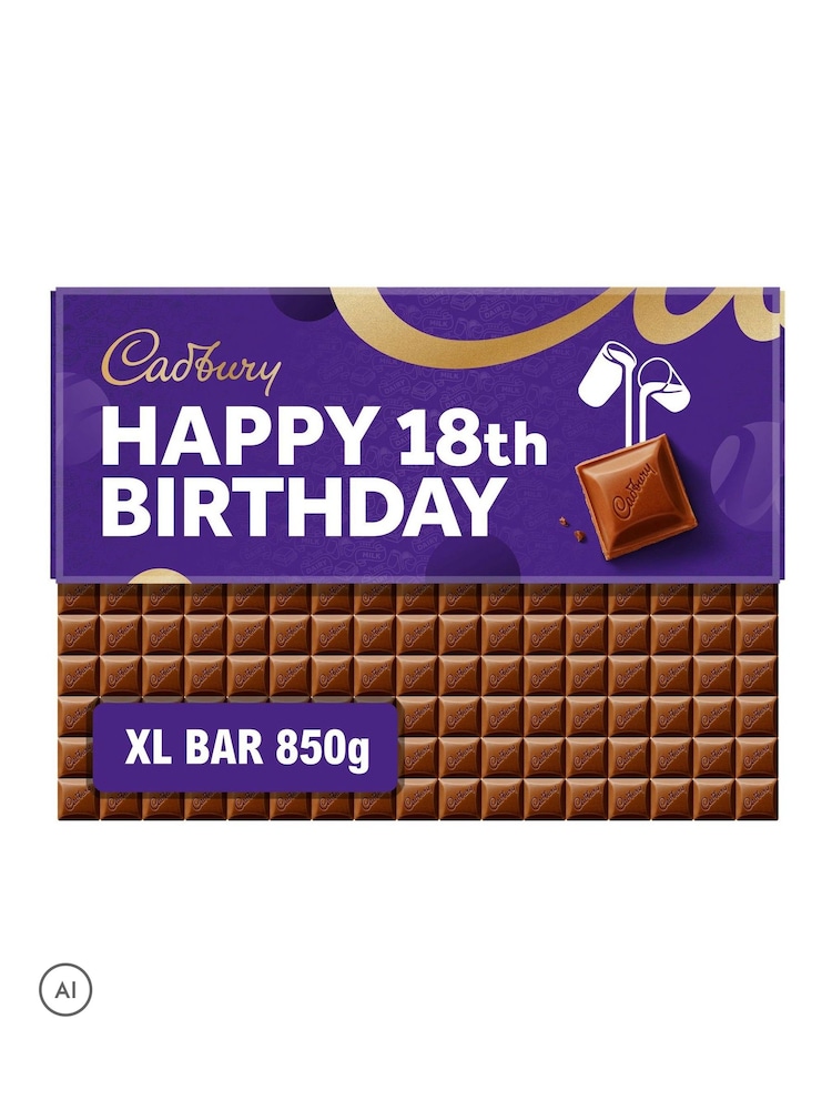 Cadbury Dairy Milk Giant 18th Birthday Chocolate Bar 850g - Image 2 of 3 Cadbury Dairy Milk Giant 18th Birthday Chocolate Bar 850g - Image 2 of 3