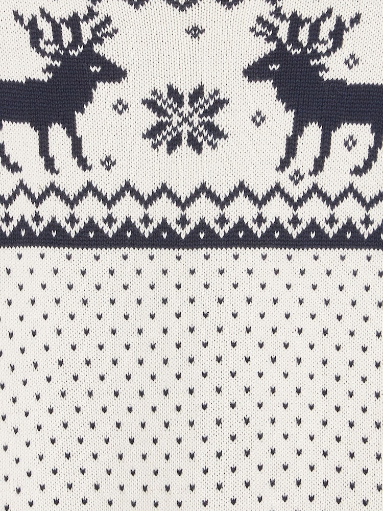 The Little Tailor Kids Christmas 100% Cotton Reindeer Pattern Jumper - Image 5 of 5