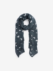 Charcoal Grey Butterfly Foil Lightweight Scarf - Image 3 of 4