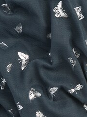 Charcoal Grey Butterfly Foil Lightweight Scarf - Image 4 of 4