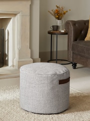 Dove Grey Pouffe With Handles - Image 1 of 5