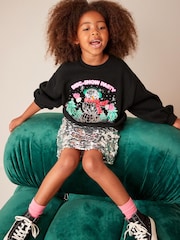 Black Sequin Snowman Christmas Sweatshirt Jumper (3-16yrs) - Image 4 of 7