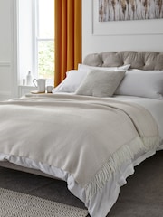 Natural Herringbone Cosy Throw - Image 1 of 4