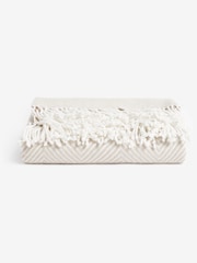 Natural Herringbone Cosy Throw - Image 3 of 4