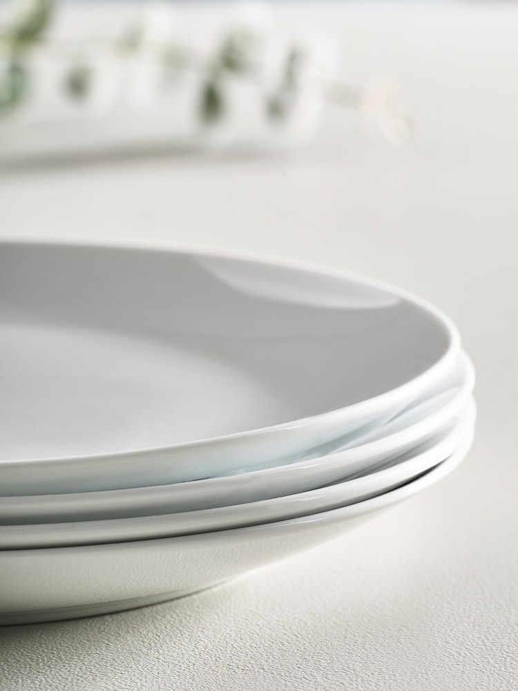 White Nova Dinnerware Set of 4 Dinner Plates - Image 2 of 3