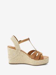 Tan Brown Signature T-Bar Espadrille Wedges - Image 5 of 8