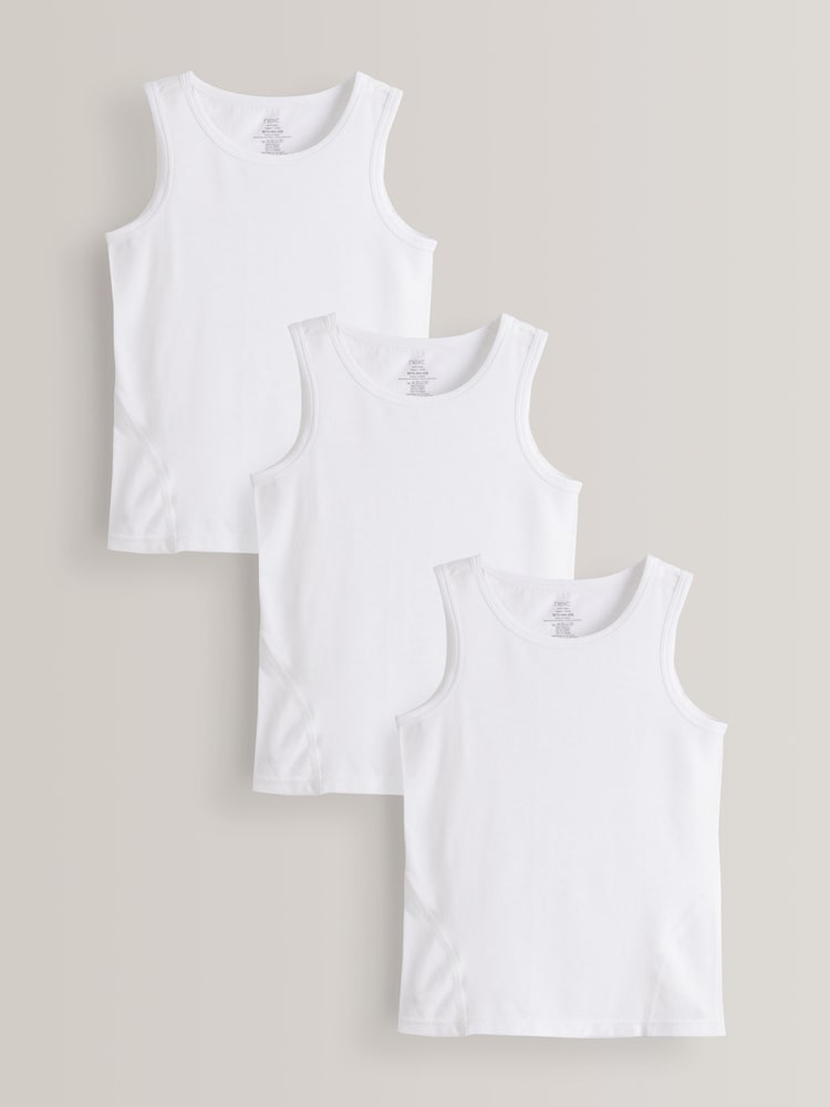 White 3 Pack Kind To Skin Vests (1.5-12yrs) - Image 1 of 3