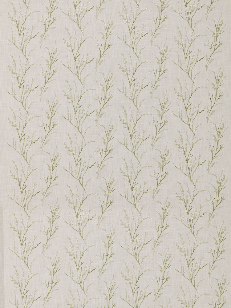 Laura Ashley Green Pussy Willow Embroidered Made To Measure Curtains - Image 7 of 7