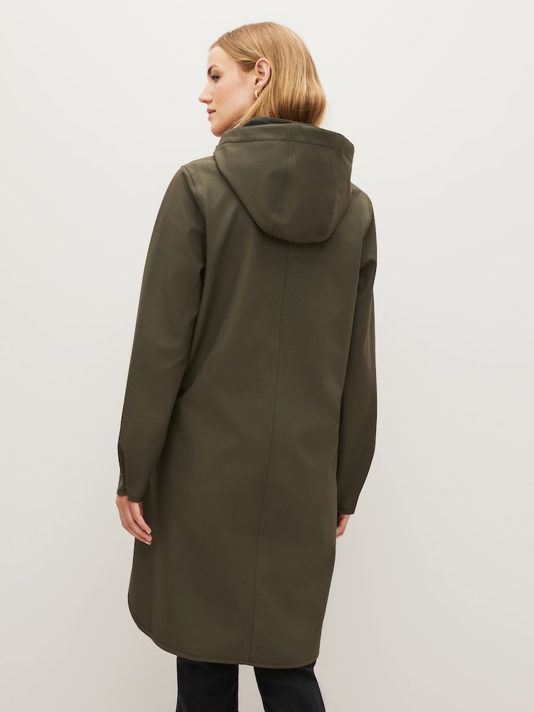 Zielony - Wodoodporny płaszcz przeciwdeszczowy Ilse Jacobsen, trapezowy typu softshell - Image 3 of 9
